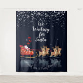 Wir Wartete für Santa Ho! Ho! Ho! Winterurlaub Wandteppich (Vorderseite)