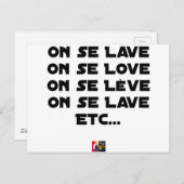 WIR WASCHEN UNS, WIR GEHEN REIN, STEHEN AUF, WASCH POSTKARTE (Vorne/Hinten)