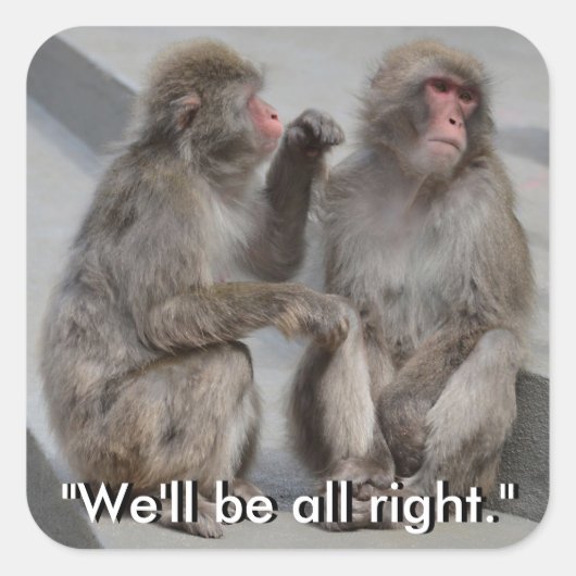 Wir werden alle richtig aufkleben quadratischer aufkleber (Vorderseite)