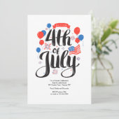 Wir werden am 4. Juli eingeladen Einladung (Stehend Vorderseite)