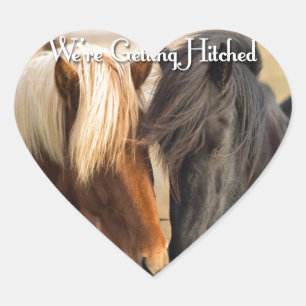 Wir werden angeschlagen (zwei Pferde) Herz-Aufkleber