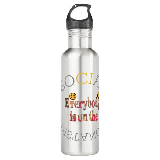 Wir werden COVID-19 überleben - eine Botschaft der Edelstahlflasche (Vorderseite)