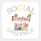 Wir werden COVID-19 überleben: Eine Botschaft der  Quadratischer Aufkleber (Vorderseite)