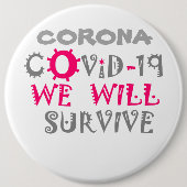 Wir werden COVID-19 überleben - Stärke und Widerst Button (Vorderseite)