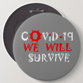 Wir werden COVID-19 überleben - Stärke und Widerst Button (Vorne & Hinten)