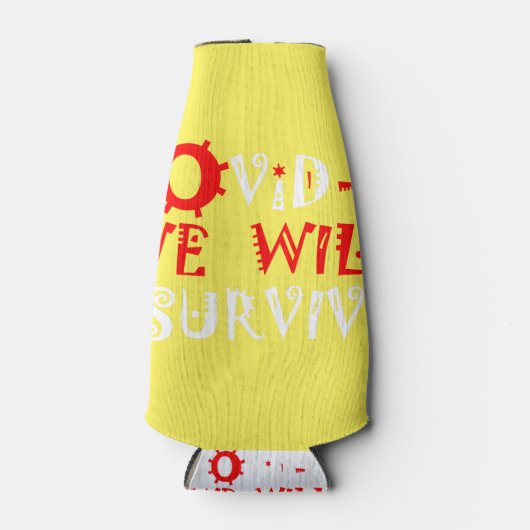Wir werden COVID-19 überleben - Stärke und Widerst Flaschenkühler (Vorderseite)