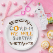 Wir werden COVID-19 überleben - Stärke und Widerst Pappteller (Party)