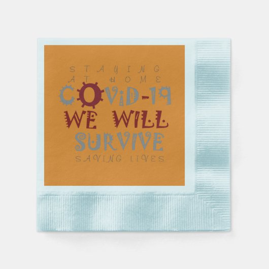 Wir werden COVID-19 überleben - Stärke und Widerst Serviette (Vorderseite)