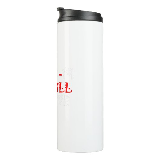 Wir werden COVID-19 überleben - Stärke und Widerst Thermosbecher (Nach rechts gedreht)