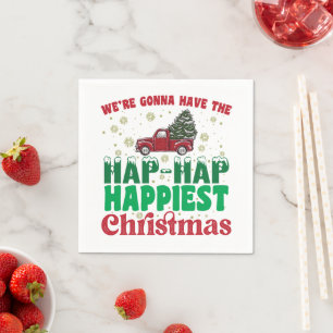 Wir werden das glückliche, glückliche Weihnachten  Serviette