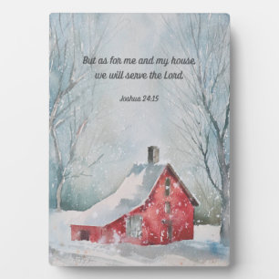 Wir werden der Lord Bible Verse Picture 12x18 dien Fotoplatte