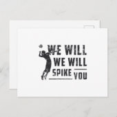 Wir werden dich mit dem Beach Ball Volleyball spie Postkarte (Vorne/Hinten)