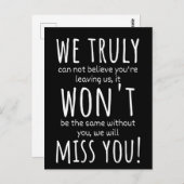 wir werden dich nicht vermissen postkarte (Vorne/Hinten)