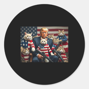 Wir werden die Katzen retten Lustige Trump-Wahl 20 Runder Aufkleber