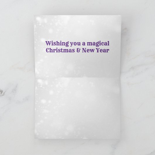 Wir werden dir das rustikale Weihnachtsfest-Foto v Karte (Innenseite)