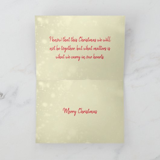 Wir werden dir soziale DistanzWeihnachten verpasse Karte (Innenseite)