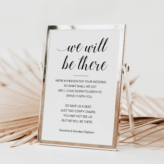 Wir werden dort Gedenksitze mit Namen für Hochzeit Poster