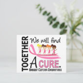 Wir werden eine Heilung von Brustkrebs finden Postkarte (Stehend Vorderseite)