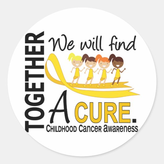 Wir werden eine Heilung von Kinderkrebs finden Runder Aufkleber (Vorderseite)