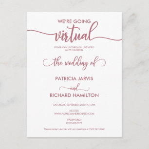 Wir werden eine virtuelle Online-Hochzeitseinladun Postkarte