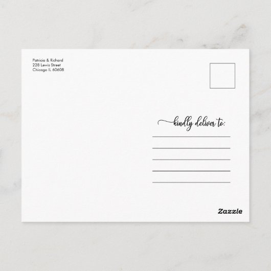 Wir werden eine virtuelle Online-Hochzeitseinladun Postkarte (Rückseite)