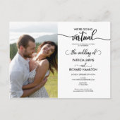 Wir werden eine virtuelle Online-Hochzeitseinladun Postkarte (Vorderseite)