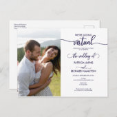 Wir werden eine virtuelle Online-Hochzeitseinladun Postkarte (Vorne/Hinten)