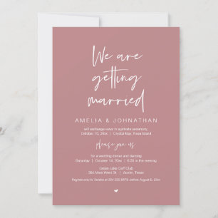 Wir werden heiraten, Elopement Dinner Dancing Einladung
