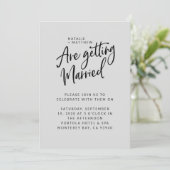 Wir werden heiraten Skript Hochzeit Einladung (Stehend Vorderseite)