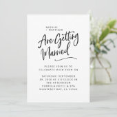 Wir werden heiraten Skript Hochzeit Einladung (Stehend Vorderseite)