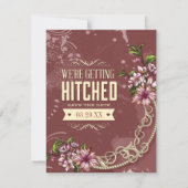 Wir werden Hitched Wedding Save the Date (Vorderseite)