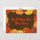 Wir werden Ihre soziale Distanzierungs-Erntedank-K Postkarte (Vorne/Hinten)