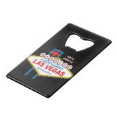 Wir werden in Las Vegas heiraten Geldbeutel Flaschenöffner (Rückseite Schrägansicht)