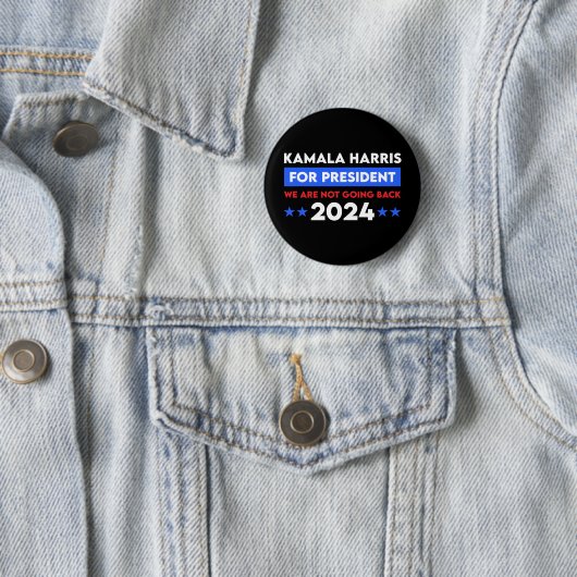 Wir werden Kamala Harris nicht für den Präsidenten Button (Beispiel)