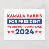 Wir werden Kamala Harris nicht für den Präsidenten Postkarte (Vorderseite)