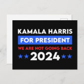 Wir werden Kamala Harris nicht für den Präsidenten Postkarte (Vorne/Hinten)
