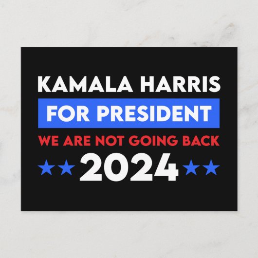 Wir werden Kamala Harris nicht für den Präsidenten Postkarte (Vorderseite)
