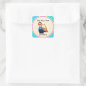 Wir werden nicht zurückgehen quadratischer aufkleber (Tasche)