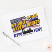 WIR WERDEN NIE VERGESSEN 1911 RECHTECKIGER AUFKLEBER (Umschlag)