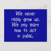 Wir werden nie wirklich erwachsen postkarte (Vorderseite)