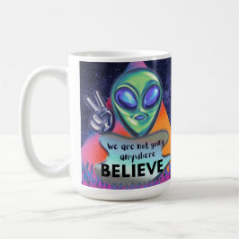 Wir werden nirgendwo glauben kaffeetasse