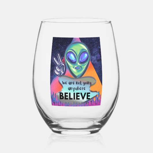 Wir werden nirgendwo glauben weinglas ohne stiel (Rückseite)