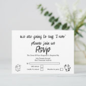 Wir werden sagen, ich Moo UAWG Wedding RSVP Karte (Stehend Vorderseite)
