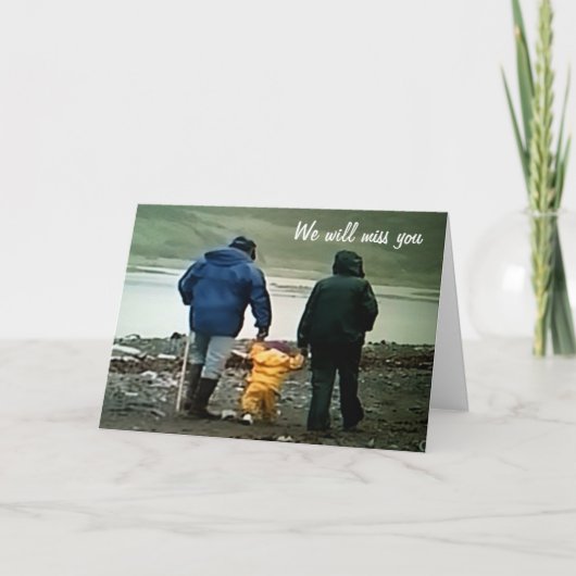 WIR WERDEN SIE FEHLEN UND WÜNSCHEN IHNEN DAS BESTE KARTE (Vorderseite)