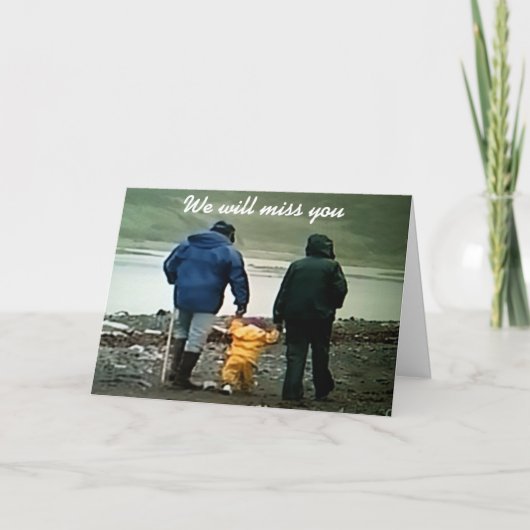 WIR WERDEN SIE FEHLEN UND WÜNSCHEN IHNEN DAS BESTE KARTE (Vorderseite)