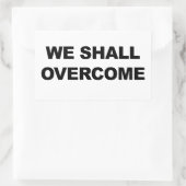 WIR WERDEN ÜBERWINDEN RECHTECKIGER AUFKLEBER (Tasche)