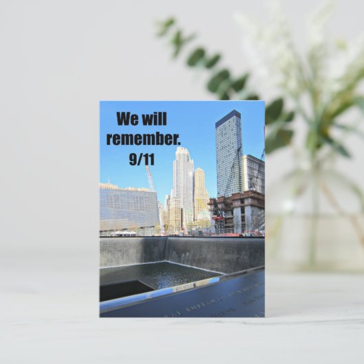 Wir werden uns erinnern...9/11 postkarte (Stehend Vorderseite)