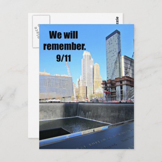 Wir werden uns erinnern...9/11 postkarte (Vorne/Hinten)