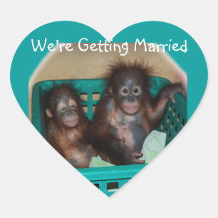 Wir werden verheiratet Herz-Aufkleber