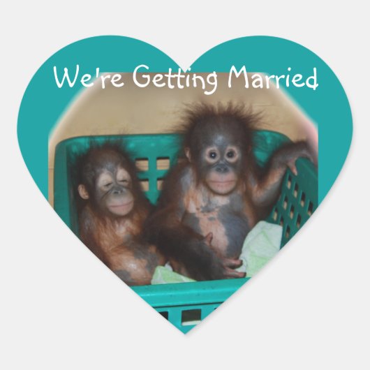 Wir werden verheiratet Herz-Aufkleber (Vorderseite)